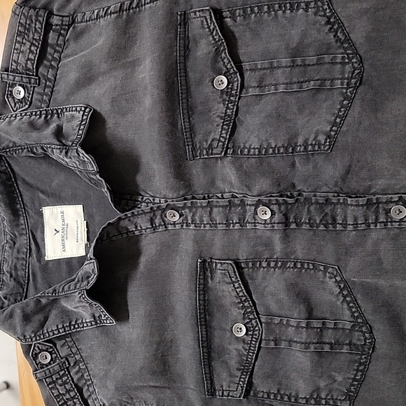 American Eagle Outfitters Black Button Down Shirt - Picture 3 of 9